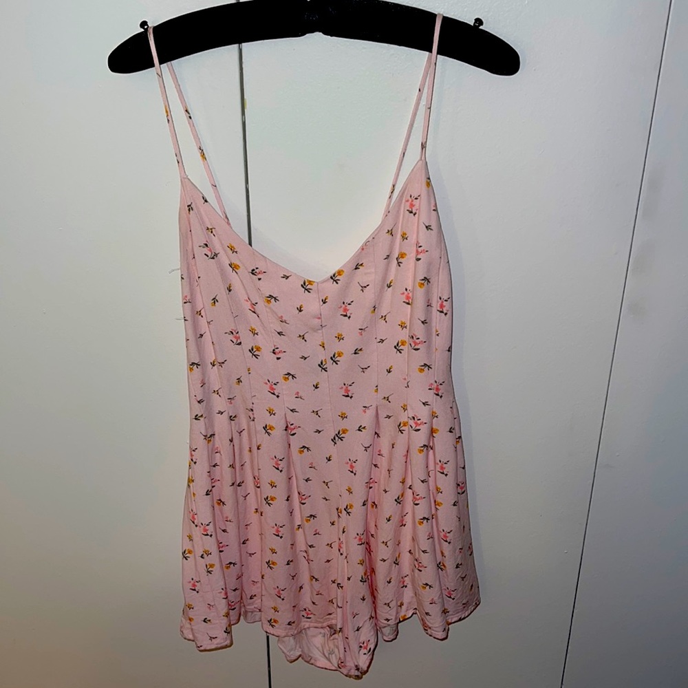 Pink Floral Romper